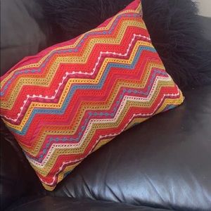 Pier 1 imports pink embroidered pillow